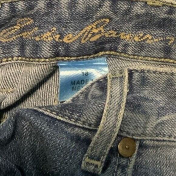 Vintage Eddie Bauer Jeans Womens Plus Size 18 Straight Bootcut Medium Wash Denim - Picture 9 of 11